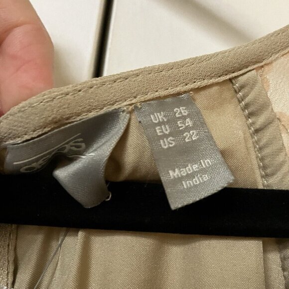 Brand New ASOS Curve beige Sequin Midi Wrap Dress, Size 22 - Picture 5 of 12